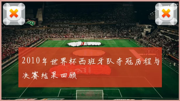 2010年世界杯西班牙队夺冠历程与决赛结果回顾